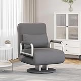 Gecheer Drehsessel mit Schlaffunktion Dunkelgrau Stoff, Relaxsessel Fernsehsessel Lesesessel für Wohnzimmer Schlafzimmer Leseecke Gästezimmer244667