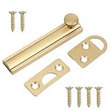 DOITOOL Hochbelastbarer Flächenbündiger Türriegel aus Vollmessing Verdeckter Schieberiegel mit Schrauben Geräuschloser Türschlossbolzen für Fenster Schlafzimmer und Schiebetüren