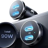 LISEN 90W Zigarettenanzünder USB C, [PD3.0 Superschnelles Laden] Autoladegerät Zigarettenanzünder, KFZ Ladegerät USB C, Car Charger, Cadeau Saint Valentin für iPhone 17 16 15 Pro Max iPad Galaxy S25