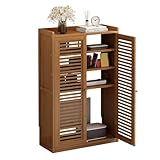 PAKMEZ Home Router Aufbewahrungsbox, Etagere Pour Decodeur, Regal Wird Verwendet und Kabelsalat zu Verstecken, Fensterläden WiFi Router Schrank, Innendekoration Lagerregal(Brown)