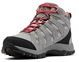 Columbia Redmond III Mid WP wasserdichte Wanderstiefel für Damen, Grau (Steam x Red Coral), 39 EU