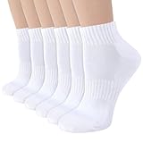 Utensilsto 6 Paar Sneaker Socken Herren Damen 40-44 Baumwolle Atmungsaktiv Sportsocken Laufsocken Halbsocken Weiße für Unisex Laufen, Sport, Arbeit, Wandern(Weiß)