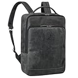 STILORD 'Emmanuel' Leder-Rucksack Groß Herren & Damen Laptoprucksack 15,6-16 Zoll Arbeitsrucksack Uni Büro Alltag Daypack Business-Backpack Arbeitsrucksack Echtleder, Farbe:anthrazit