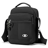BAGZY Umhängetasche Herren Nylon Wasserdichte Für 9,7 Zoll Ipad Crossbody Bag Handytasche Männertasche Tägliches Mit Verstellbaren Schultergurt Für Büro/Hochschule/Reisen (Schwarz)