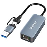 USB 3.0 LAN Adapter 1000Mbps with USB-C auf RJ45 Gigabit Netzwerkadapter, USB Ethernet Adapter 10/100/1000Mbps für MacBook Pro/Air M2 M1 Chromebook XPS Surface iPad Pro Air Galaxy Tab, usw
