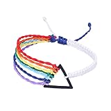 VALICLUD Armband geflochtene Armbänder passende Armbänder für Paare Bettelarmbänder für Mädchen dreieckiger Unisex-Handkette gewebter Handgelenkschmuck Wachslinie Colorful
