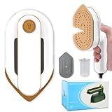 Mini Dampfbügeleisen, 2 in 1 180°Schwenkbar Faltbares Dampfglätter Reisebügeleisen Mini für Bekleidung, Hand Bügeleisen für Familie, Reise, Hotel, RV, Dienstreise Machen, White