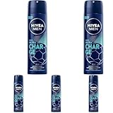 NIVEA MEN Deo Spray, Anti-Transpirant mit belebendem Meeresduft, zuverlässiges Deodorant mit 72h Schutz und 0% Ethylalkohol, Ultra Charge Limited Football Edition (150 ml) (Packung mit 5)