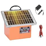 FarmNix 12V Weidezaungerät Solar, 0,5J/9,5KV Elektrozaungerät für 2 bis 32 km, inkl. 7.5W-Solarpanel, 12V 7Ah Blei-Akku & Erdungsset für Geflügel, Vieh, Haustiere, Steuergerät zum Schutz von Gärten
