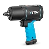 Stix Schlagschrauber Druckluft STT-19 1/2' - Max. Lösemoment 1900 Nm - Druckluftschrauber mit Hochleistungs-Doppel-Hammer-Schlagwerk und Vibrationsarm