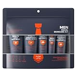 Herren Gesichtspflegeset - Natürliche Inhaltsstoffe, Feuchtigkeitsspendend, Anti-Aging - Cleanser 50g, Gesicht Peeling 50g, Tagescreme 30g, Augencreme 20g, Nachtcreme 30g (5 Stück)