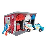 Melissa & Doug - Spielzeug Garage mit Schlüsseln und Rettungsfahrzeugen aus Holz, 7-teilig, für Kinder ab 3 Jahren
