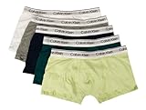Calvin Klein CK Jungen-Boxershorts, Junior-Boy-Packungen mit 5 Stück, sichtbares Gummiband, Artikel B70B700450, Unterhose, 5 Stück, 0T1 Dlime/deverglade/niris/ghtr/White, 8 Jahre