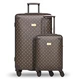 Lazarotti Koffer-Set 2-teilig | 2er Trolley Set S 55 cm + L 79 cm | leichtes hybrides Material mit Logo Druck & Eckenschutz | 4 Doppelrollen & TSA-Schloss für Damen & Herren (Palermo)