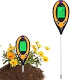 RUTIDA Bodentester, Boden-pH-Messer 4-in-1 Bodentest Messgerät für Feuchtigkeit/Temperatur/pH/Licht, Boden-Feuchtigkeitsmessgerät für Pflanzenerde, Garten, Bauernhof, Rasen
