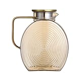 Glaskanne Für Tee - Glaskanne für Getränke 2,5 Liter,Edelstahl Deckel für Wasserbehälter Kaffee Saft Milch Getränke Garten