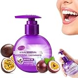 110ML Zahnfleckenentfernung Zahnpasta, Zahnweißung Serum, Zahnweißung Booster, Fresh Breath Oral Care Fight Bleeding Gums, Frisch Fruchtig (110ml, Passionsfruchtgeschmack)