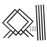 MERRYHAPY Bücherregal-schallplattenständer Stehen Für Bücher Buch Steht Filigraner Buchhalter Multifunktions-Buch-Organizer Bücherregal Aus Metall Tisch-bücherregal Black Eisen