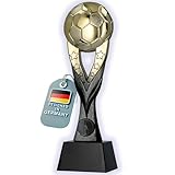 Larius Fußball Siegerpokal (26 cm, 392 g) – Goldene Trophäe mit/ohne Gravur – Ideal für Turniere, Finale, Vereinsmeisterschaften & Kindergeburtstage - F3 (ohne Wunschtext)