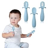 Yistoi 3 Stück Esslernlöffel Baby, Baby Löffel, Lernlöffel für Baby, Beikost Baby Zubehör, Baby Besteckset ab 6 Monate, Geeignet für Babys Ergänzendes Lernen，Interessantes und Niedliches
