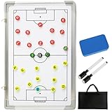 Taktikboard Fussball, Magnettafel Taktikmappe Fußball für Die Schulung Spielanalyse, Taktiktafel Fußball Trainermappe mit Whiteboard Marker, Radiergummi, Magnetischer Münze und Aufbewahrungstasche