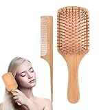 Haarkamm – Entwirrungsbürste für lockiges Haar, 2er-Pack Bürste mit Naturborsten, antistatischer Komfortgriff, reduziert Haarbruch und verbessert die Glätte, ideal für das tägliche Styling von Frauen