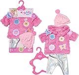 BABY born Flauschmantel Outfit mit Jacke und Leggins, Mütze und Stiefeln für 43 cm Puppen, 833834 Zapf Creation