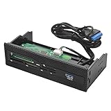 Kafuty Interner USB 3.0 Kartenleser an der Vorderseite des Computers PC Dashboard für 5,25 Zoll Laufwerksschacht, Unterstützung für M2, SD, MS, XD, CF und TF Karte