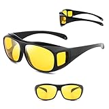 MOKIDO Nachtfahrbrille Herren, Nachtsichtbrille für Autofahrer, Nachtbrille Zum Autofahren, mit Nachtfahrbrille Damen