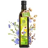 Leinöl Bio Kaltgepresst und Rein - 500ml. Leinsamenöl Bio Reich an Ungesättigte Omega 3 Fettsäuren Antioxidantien und Kalzium. Organic Flaxseed Oil.