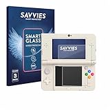Savvies 3 Stück Panzer Schutz Glas für Nintendo New 3DS 9H Schutzfolie, Glas-Folie, HD Klar, Blasenfrei, Anti-Fingerabdruck, Stoßfest, Displayschutz