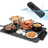 ZAPLIT Food Warming Elektrische Warmhalteplatte aus Silikon für Speisen | 6 Temperaturstufen (40–100°C), Timer & Kindersicherung | Tragbare Wärmematte für Buffet, Party & Küche