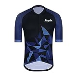 Herren Radtrikots Herren Radfahren Trikots Tops Radfahren Hemden Kurzarm Fahrrad Kleidung Atmungsaktive Fahrradjacke Fahrradhemd(Blauw,5XL)