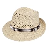 JIAHG Kinder Strohhut Kinderhut Mädchen Hut Sonnenhut Sommerhut Jungen Panamahut Uv Schutz Strandmütze Kinder Cowboy Hut,2-8 Jahre (DE/NL/SE/PL, Numerisch, 50, 52, Standard, Beige)