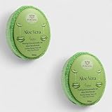 Handgemachte Aloe Vera Schwammseife – Natürliche & Vegane Pflege für Gesicht & Körper | Sanftes Peeling & Feuchtigkeit | Für Empfindliche Haut | 2er-Pack (Aloe Vera)