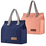 PanBeiQiWEU 2 Stück 8 L isolierte Lunchtasche, thermische Picknicktaschen, faltbare Kühltaschen, tragbare Lunchbox Taschenhalter Kühltasche für Männer/Picknick/Schule/Büroarbeit