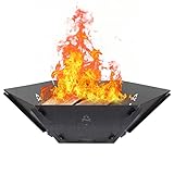 MachenFlame Feuerstelle | Tragbare Mobile Feuerschale | Einfach zu demontieren und zusammenzukleben | Lagerfeuer für Outdoor, Camping, Reisen und vieles mehr (Corten-Stahl)
