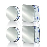 3M – 4 Metallplättchen für magnetische Auto-Handyhalterungen, Stück Metallplatte Metallplättchen Selbstklebend Set mit 3M Kleber, 4 dünne Metallplättchen (2 runde und 2 rechteckige)
