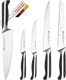 GROSSMAN® Set 5 st. ON - OREGANO | Kochmesser| Tranchiermesser | Brotmesser | Obst- & Gemüsemesser | Schälmesser| Deutschem Edelstahl Klinge