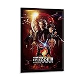 Star Wars Episode III – Die Rache der SithClassic Filmposter Horror-Serie, romantische Liebe, Poster, Dekoration, Wandkunst, Leinwand, klassisches Poster, ästhetische Dekoration, 50 x 75 cm,