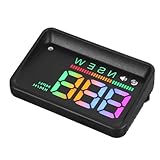 Veemoon Tachometer Für Auto Mit Digitalem Geschwindigkeitsmesser, Kompass Und Geschwindigkeitsalarm Für Armaturenbrett, Robustes Klares Projektionsdesign, Plug-and-play-einbau,