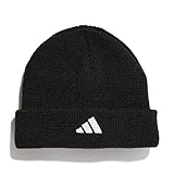 adidas Unisex Kinder Little Kids 3 Stripes Beanie, Black, S