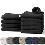 KARAT 10er Pack Seiftücher Schwarz 30 x 30 cm aus 100% Baumwolle, Oeko-Tex 100 Zertifiziert, Frottier Waschlappen Set, Handtuch (Bay)