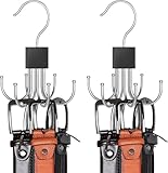 Krawattenhalter, 2 Stück Gürtel Aufbewahrung, 360 Grad Drehbarer Metall Gürtelhalter,Schalbügel, Hanging Bag Rack Multifunktionale Gürtel Krawatte Sling Hook Organizer für Schals, Tücher, Taschen