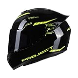 Mulcort Motorradhelm Full Face Rapid Street Helm Unisex Erwachsene Cool Rider Equipment Four Seasons New Street Touring Motorradhelm Style D Größe L, Black and green