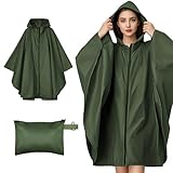 Jokureao Wasserdichter Regenponcho mit Tragetasche, Winddichte Regenbekleidung für Damen & Herren, Leicht & Kompakt für Fahrrad fahren, Reise, Trekking, Wiederverwendbarer Regenmantel