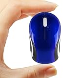 Kabellose Maus Niedliche Mini-Computermaus Kleine Größe Tasche Tragbare Kompakte Reise USB Optische Mäuse 3 Tasten 1000 DPI Kabellose Maus für Laptop PC Computer Notebook Kinder Geschenk (Blau)