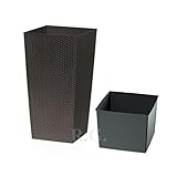 Blumentopf Übertopf Blumenkübel Pflanzkübel Rato Polyrattan Pflanztopf von rg-vertrieb (265, Umbra)