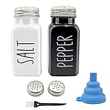 Salz und Pfefferstreuer Set Gewürzstreuer - Salzstreuer Pfefferstreuer Gewürzgläser aus Glas und Edelstahl Klein Salz Pfeffer Streuer 2er Set