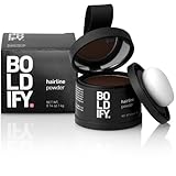 BOLDIFY Hairline Powder (Dunkelbraun) Sofortige, fleckenabweisende 48-Stunden-Formel für Ganzkörperhaar und Bart | Root Touchup Haarausfall-Pulver-Spray für kahle Stellen und graue Wurzellinien